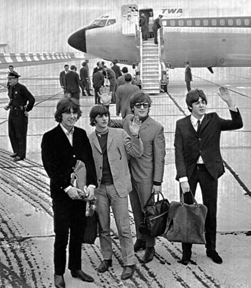 Beatles on Tarmac at JFK.