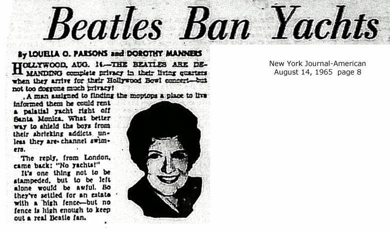 Beatles ban yachts