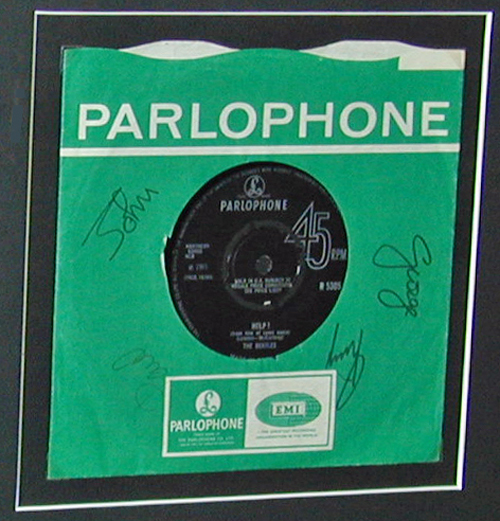 Help 45 autographed by The Beatles