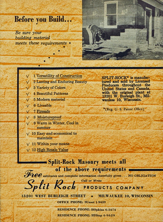 Split Rock products brochure