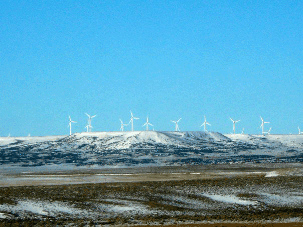 Windmills west of Evanston.